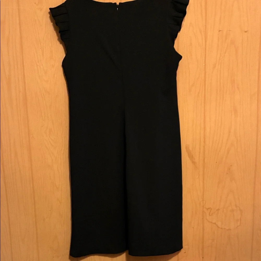 Elegant Black Ruffle Sleeve Mini Dress - Picture 2 of 4